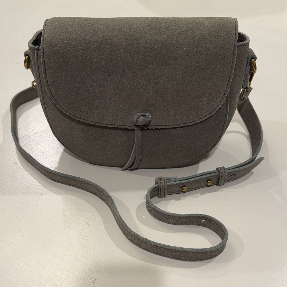 Madewell sage Suede Crossbody Bag